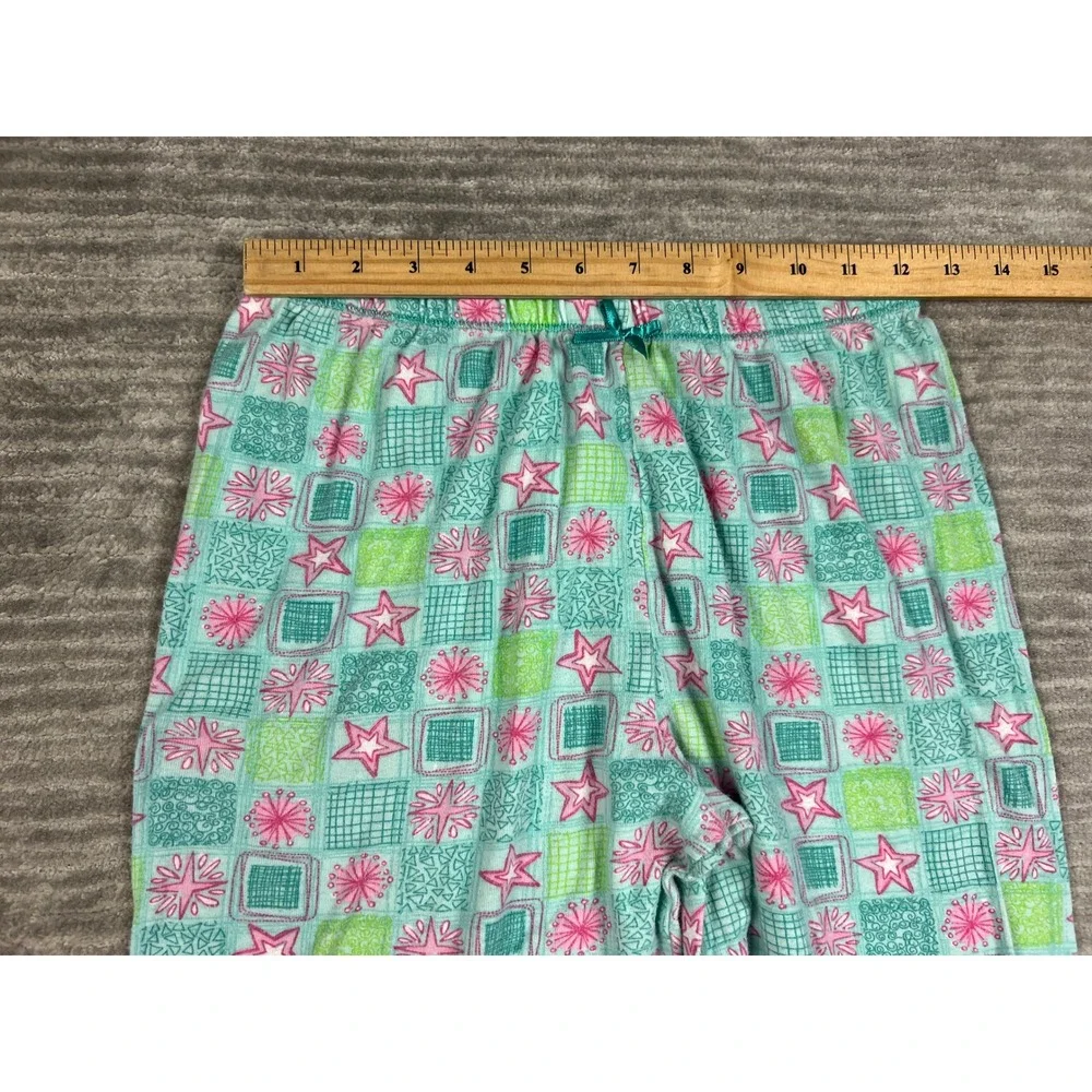 Cuddl Johns Pajama Set Girls M Multicolor Star Geometric Cotton Long Sleeve PJs